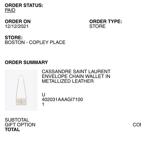 Gold YSL convertible wallet/crossbody - Picture 2 of 5